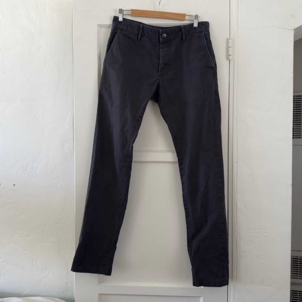 Grown & Sewn Men's Independent Slim in Washed Black Pants Size 32